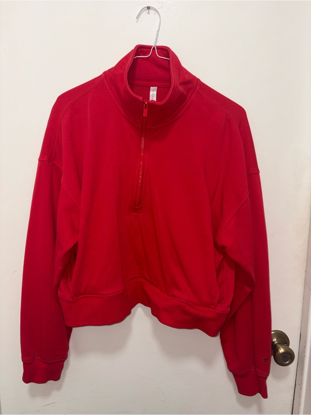 Fabletics Women's Red Half-Zip Pullover Sweatshirt